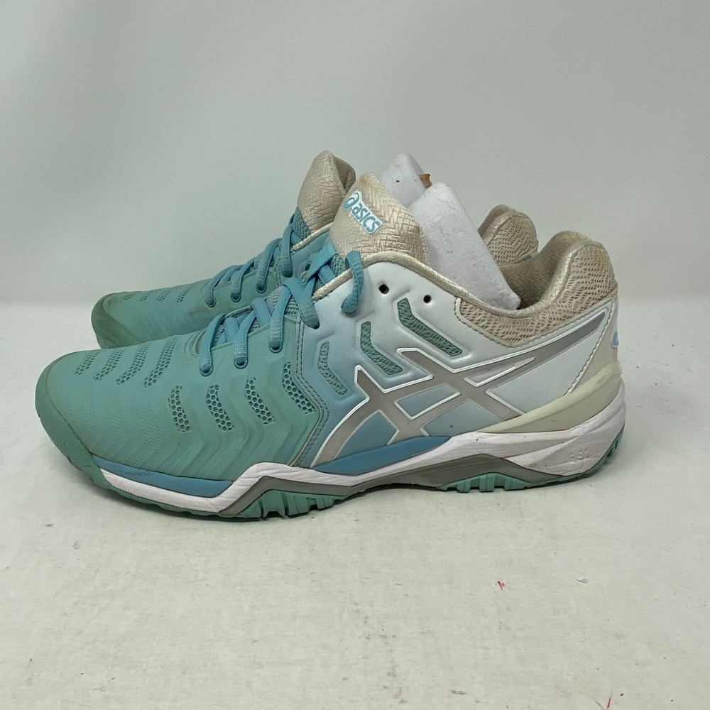 Asics GEL-Resolution 7 Womens Tennis Shoes US 9 Blue F751Y Non-Marking Athletic